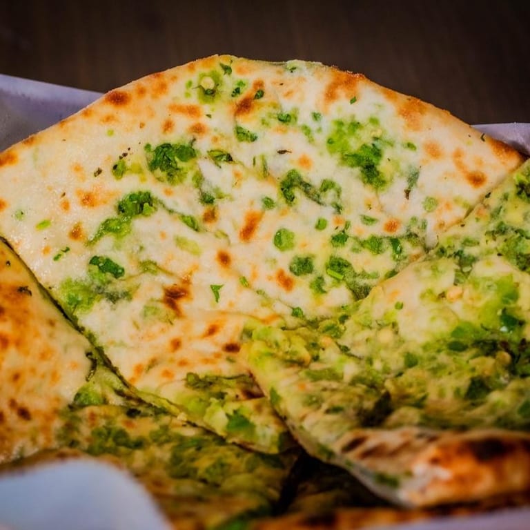 Delicious Garlic Naan and Indian Cuisine
