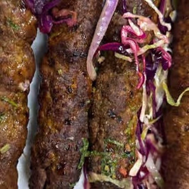Lamb Seekh Kebab.