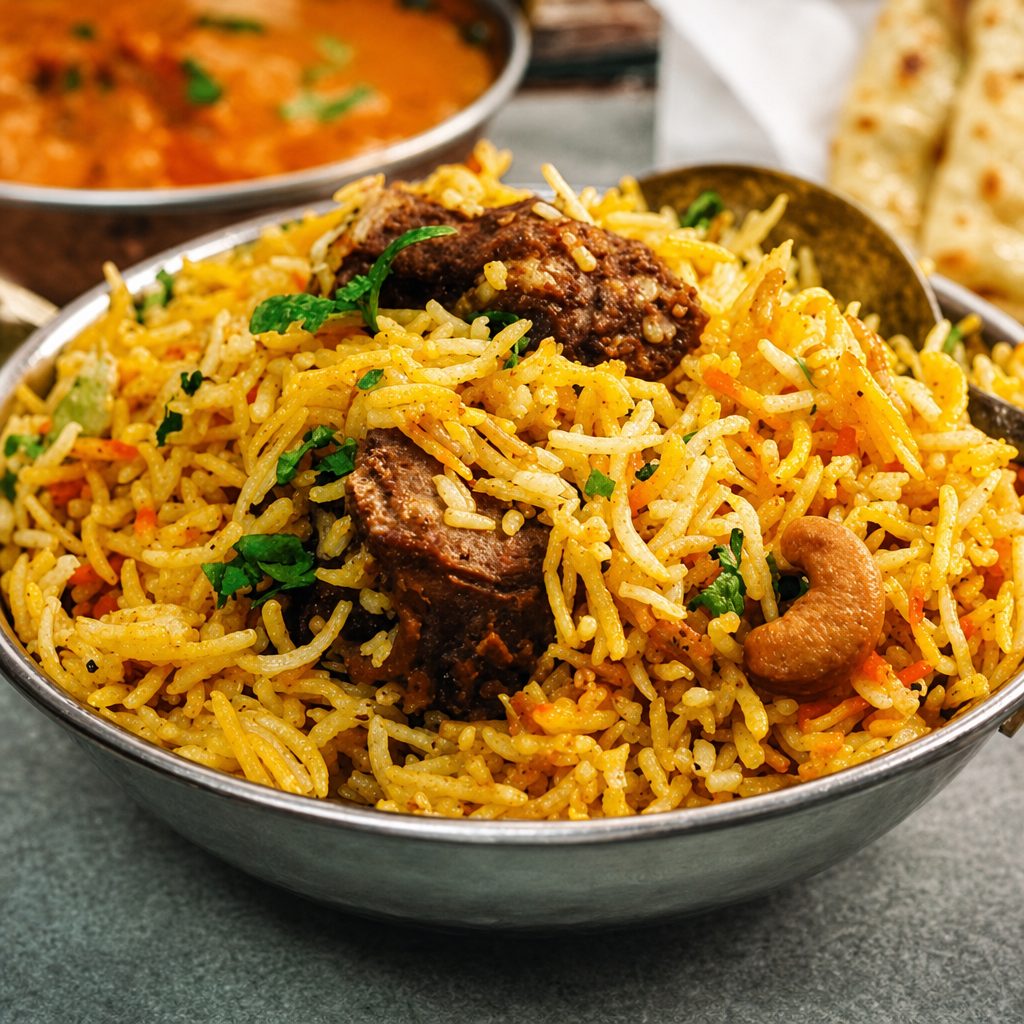 Goat Dum Biryani.