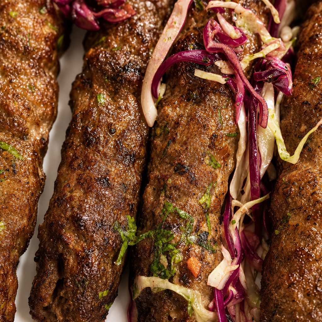 Lamb Seekh Kebab.